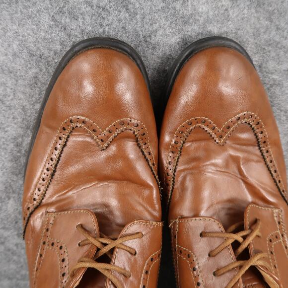 Guess Shoes Mens 10 Wingtip Oxfords Derby Brown Classic Event Formal Lace Up - Picture 9 of 12